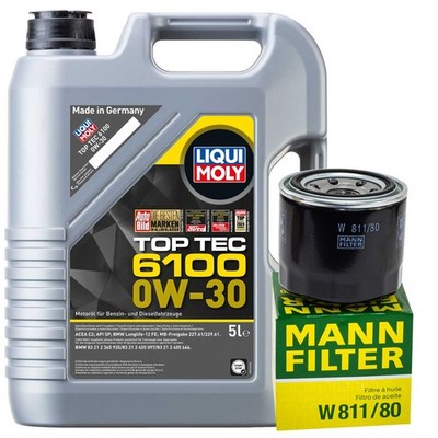 Motoröl Set Liqui Moly 0W-30 5 Liter + Ölfilter für Hyundai i30 KIA Ceed Proceed