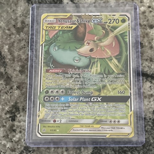 Venusaur & Snivy GX 1/236 Sm-Cosmic Eclipse Holo free shipping 