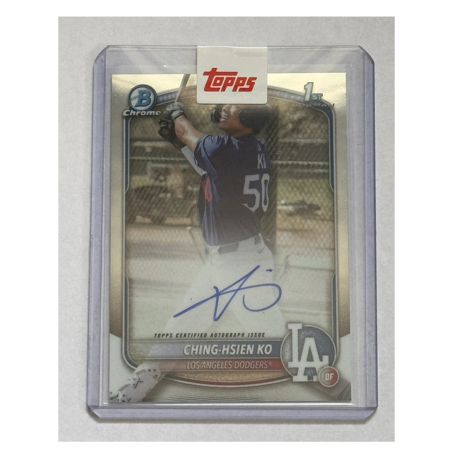 Topps 2025 Bowman Chrome Ching-Hsien Ko Autograph Rookie Dodgers Prospect CPA-CK