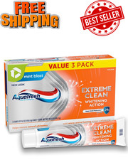 Aquafresh Extreme Clean Whitening Action Fluoride Toothpaste, 5.6 Oz, 3 Pack