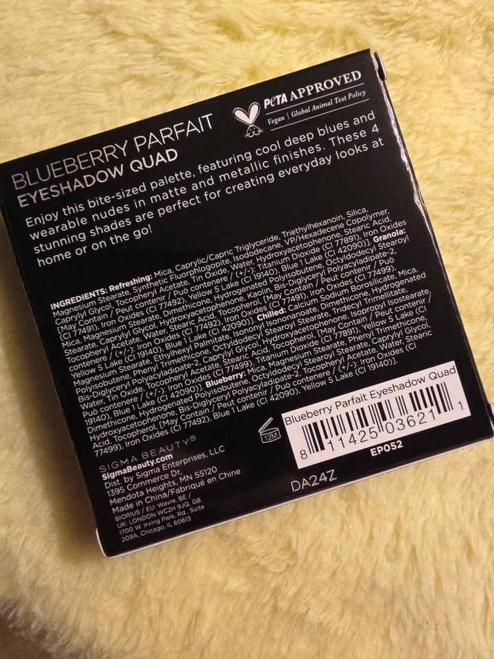 Sigma Beauty Blueberry Parfait Eye Shadow Quad ~ Limited Edition BNIB Authentic - Image 2 of 4