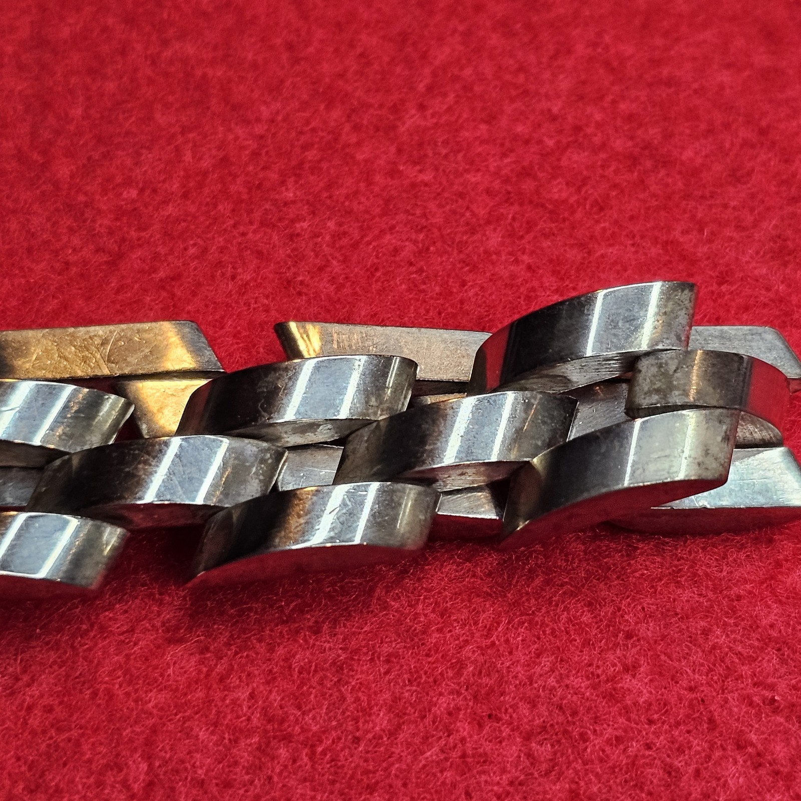 Men's Solid Sterling Silver 12mm Interlocking Lin… - image 13