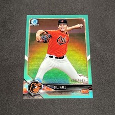2018 Bowman - Chrome Prospects DL Hall #BCP107 Aqua Refractor /125 (RC)