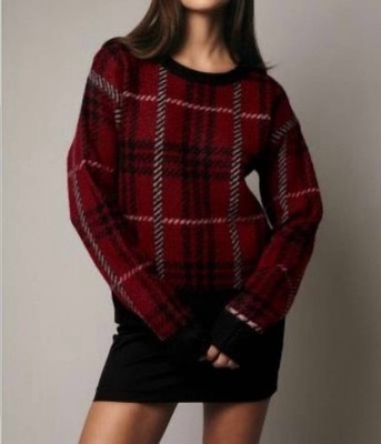 Hem & Thread Aura Plaid Sweater Size L