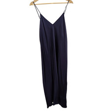 Quince Women 100% Washable Silk Slip Dress Navy Basic Sleeveless XL