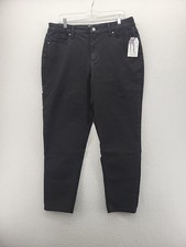 Time And Tru Womens Jeans Black 14 High Rise Mom Regular Denim Straight New