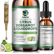 Gotas líquidas de bergamota cítrica, suplemento de bergamota cítrica para alta colesterol 60 ml