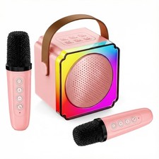 Karaoke Machine, Portable Speaker with Microphones, Birthday Family Party Gif...