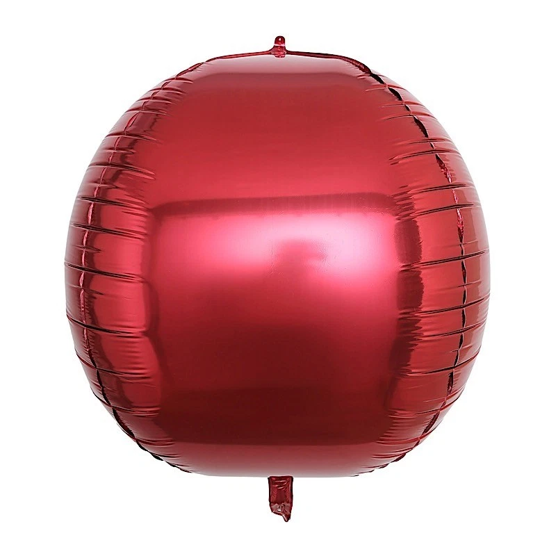 2 BURGUNDY 18" wide 4D Round Orbs Balls Mylar Foil Balloons Wedding  Decorations - Image 2 of 4