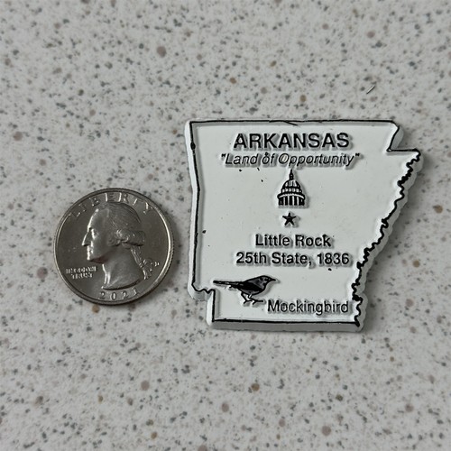 Aimant réfrigérateur souvenir 25ème état Arkansas Land Of Opportunity #52042 - Photo 1/2