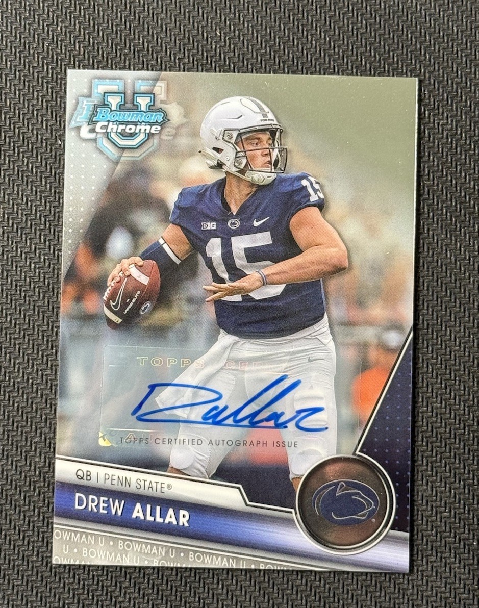DREW ALLAR 2023 BOWMAN CHROME UNIVERSITY AUTOGRAPH #113 AUTO Q5136