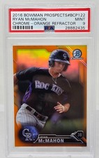 2016 Bowman Chrome Orange Refractor RYAN McMAHON /25 Pop 1 RC CARD PSA 9 MINT