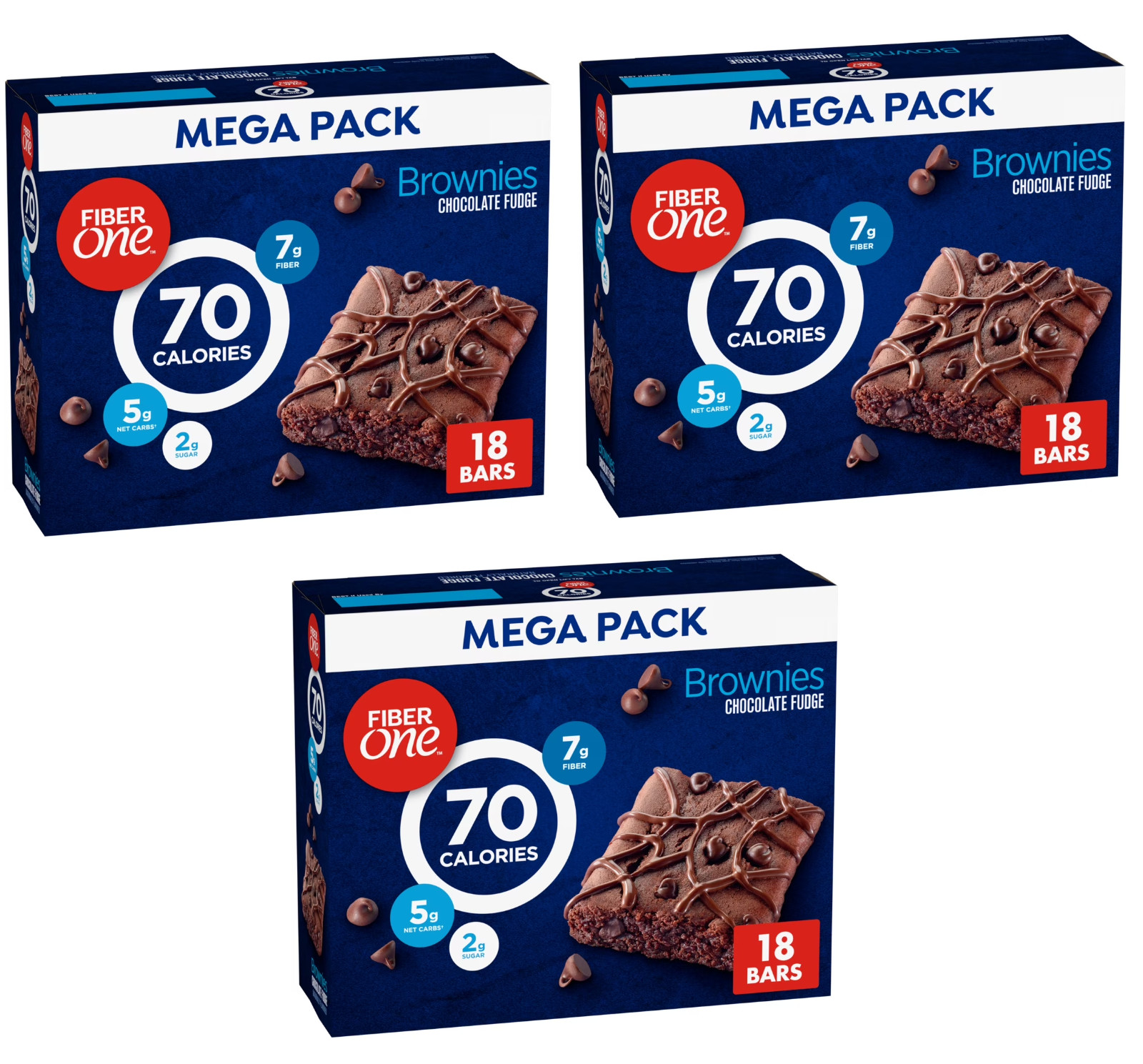 Fiber One 70 Calorie Brownies Chocolate Fudge Snack Bars Mega Pack 54 Ct 16 oz