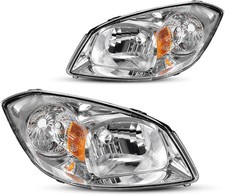 For 2005-2010 Chevy Cobalt 07-09 Pontiac G5 Chrome Leftright Pair Headlights