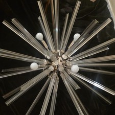 Silver Clear Sputnik Chandelier Ceiling Light...