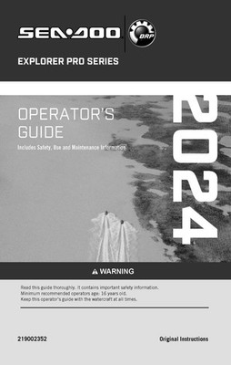Sea-Doo Owners Manual Book Operator's Guide 2024 EXPLORER PRO 170