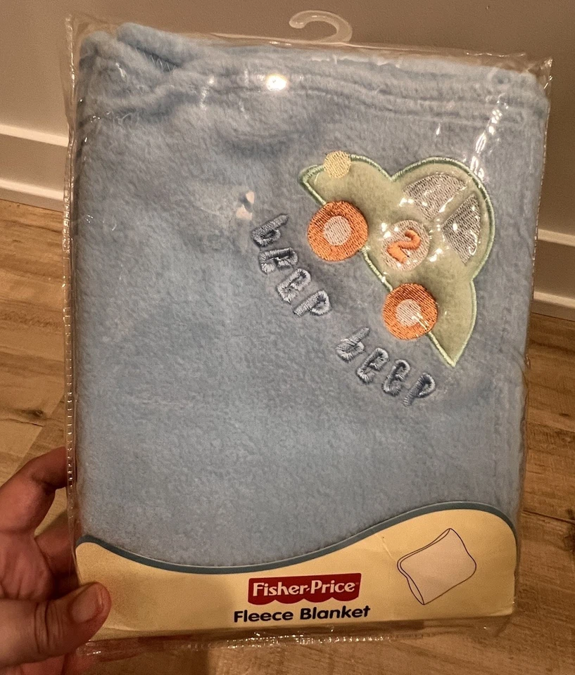 Manta polar Fisher Price Beep Beep Car azul bebé nueva en paquete original 2005 Foto 3 de 4