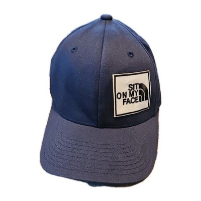 Adult Humor Trucker Hat Sit On My Face novelty cap Funny/ Gag Gift Blue Cap