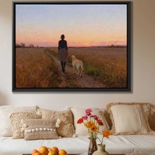 Oil Painting Dog Labrador Canvas Print Rustic Dog Artwork Living Room Decor