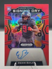 2024 Prizm Draft Picks Emani Bailey SD-EBY Auto Red Prizm 198/199 (AU, RC)