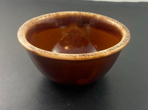 VTG Brown Drip Mixing Bowl Oven Proof Hull Pottery 6" Inch 1970's USA