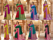 New Presenting Soft Banarasi Silk Saree With Blouse For Indian Wedding Wear