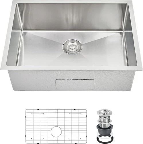 Undermount Kitchen Sink 27x19'' Stainless Steel Kitchen Single Bowl , No Faucet