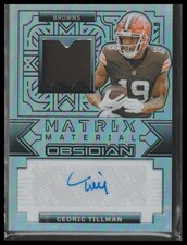2024 Panini Obsidian #MMA-CTN Cedric Tillman Matrix Material Auto Silver /99