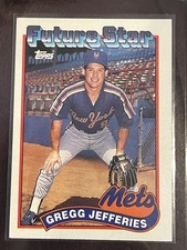 1989 Topps - Gregg Jefferies #233 small gap between hat and Future Stars header