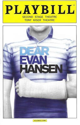 BEN PLATT-DEAR EVAN HANSEN-2ND STAGE THEATRE PLAYBILL-PRE-B'WAY