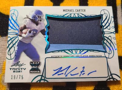2021 Leaf Trinity Michael Carter UNC RC Auto/Patch 19/75