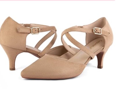 GREATONU WOMENS LADIES POINTED TOE COURT SHOES