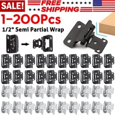 1/2" Overlay Semi Partial Wrap Kitchen Cabinet Hinges Self Closing Cabinet Hinge