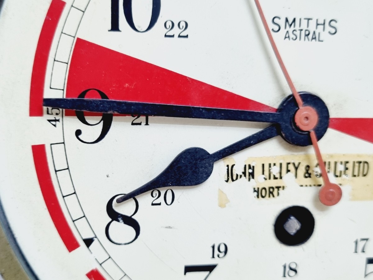 Vintage Smiths Astral Marine Ships Red Segmented Clock - For Parts