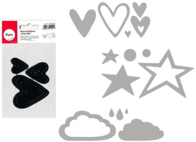 Stanzschablone Wolke Herz Stern, Deep Edge, Rayher