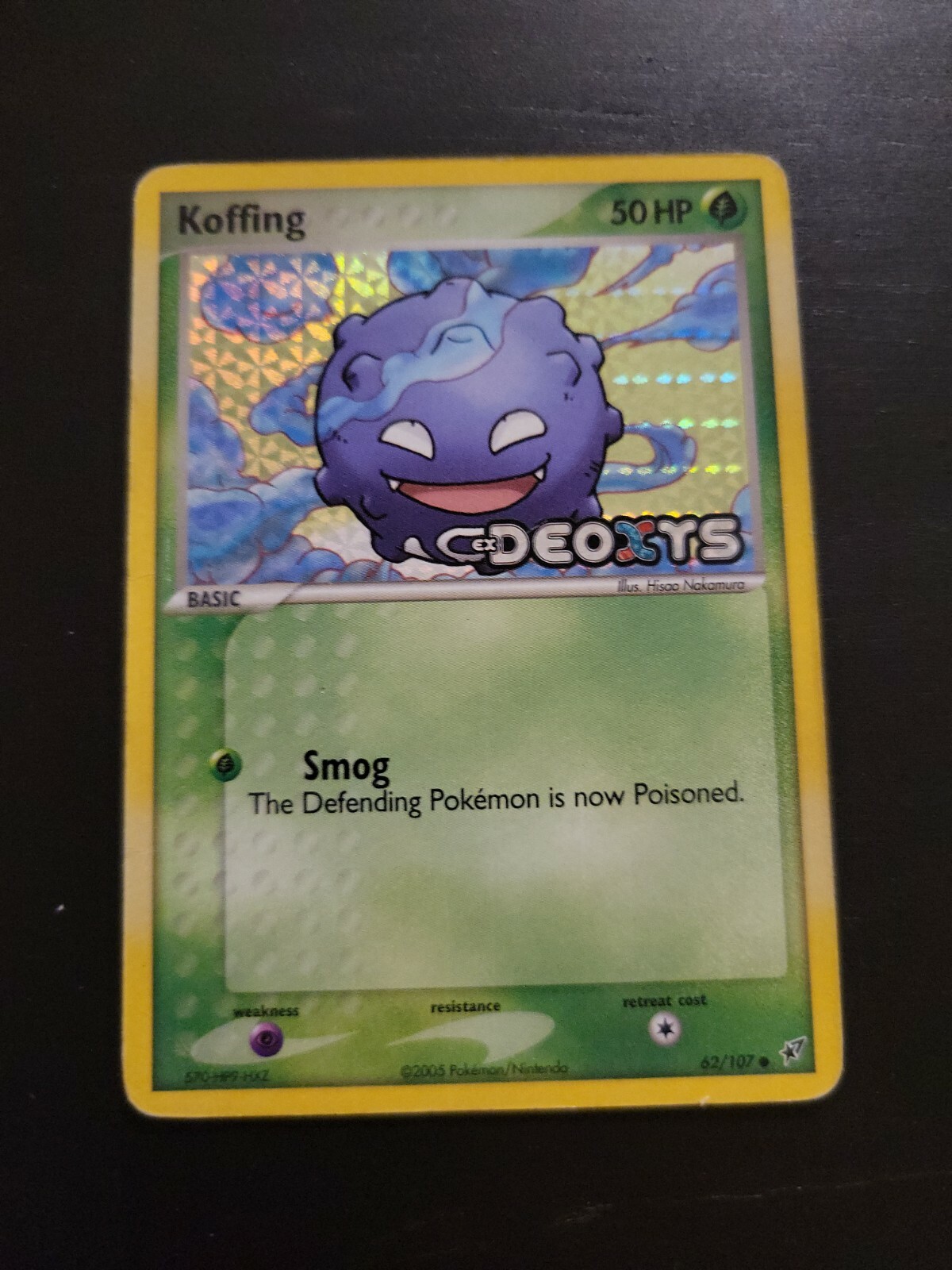 Pokemon TCG Card 2005 Deoxys - Koffing 62/107 Holo