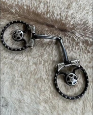 Western Snaffle Bit 5 1/4” Mouth Texas Star Engraved Silver