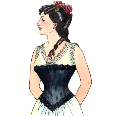 Past Patterns 0213 - Late 1890s Corset Sewing Pattern bust sizes 32-48
