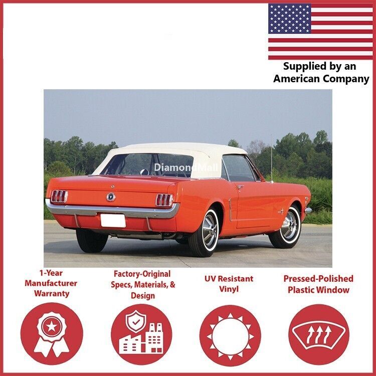 Fits Ford mustang Convertible Top Replacement & Plastic window 1964