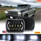For Chevrolet C10 C20 C30 K10 K20 K30 130W 7x6 inch LED Headlight High Low Beam