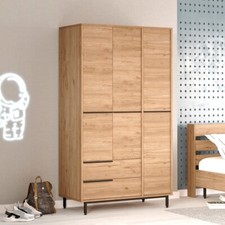 Armadio Guardaroba Con Barra Appendiabiti 3 Ante 2 Cassetti Effetto Legno Ocean