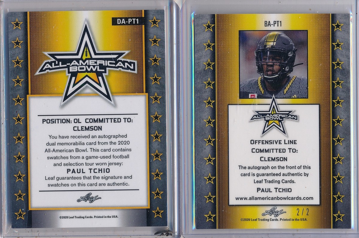 PAUL TCHIO 2020 LEAF AA Bowl Metal GOLD AUTO 2/2 & Dual Patch AUTO