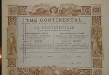 PREISVORSCHLAG! The Continental Mining, Historische Aktie, England 1890, DEKO