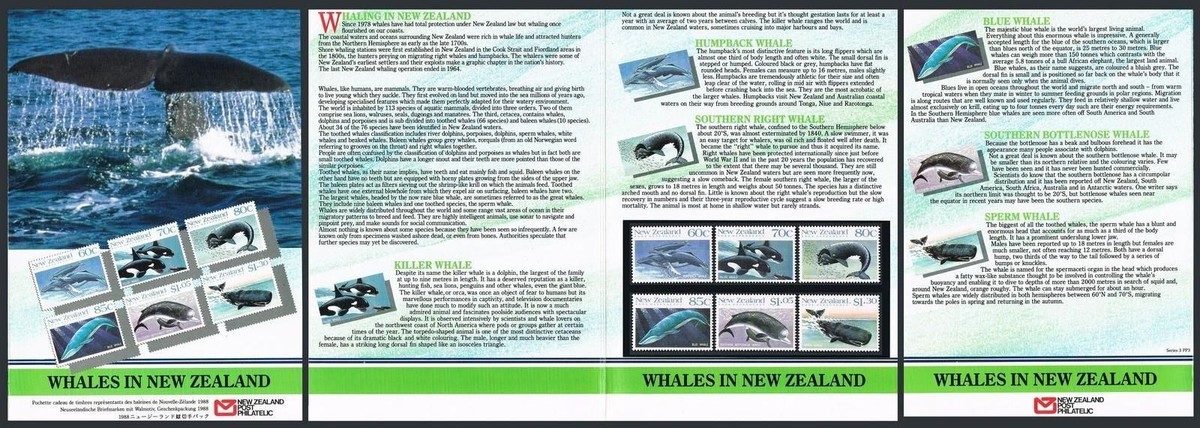 New Zealand 936-941 p/p,MNH.Michel 1056-1061. Whales of Southern