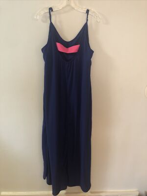 Evereve Eight Sixty Royal/ Pink Poly Crepe Sleeveless Maxi Dress Size L NWT  | eBay