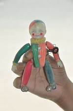 Vintage Wind Up Colorful Celluloid Acrobat Clown / Joker Toy, Japan
