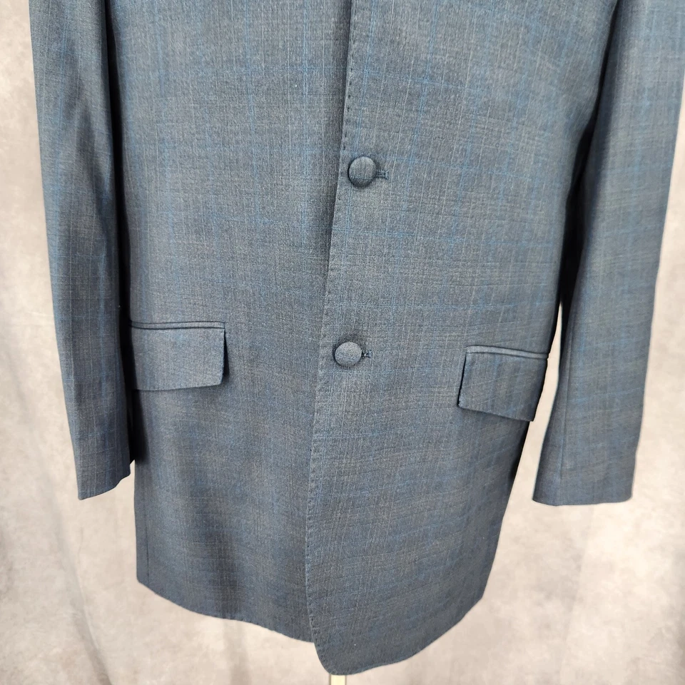 Giorgio Fiorelli 2 Piece Suit Mens 42L Blue 3 B Superluxe 150 Wool Pants 36x29 - Image 2 of 4