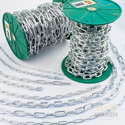 Stahlkette 2mm 3mm 4mm 5mm 6mm verzinkt Rundstahlkette Eisenkette