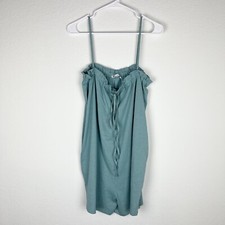Zara Teal Spaghetti Strap Boho Romper Medium