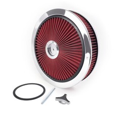14x3 Chrome Red High Flow Thru Washable Air Cleaner Filter Top Sbc Bbc Hot Rod